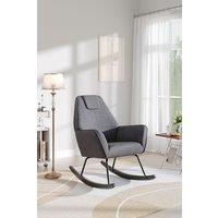 Comfy Upholstered Rocking Chair for Nursery with Black Legs