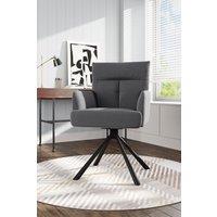 Grey Modern Frosted Velvet Swivel Armchair