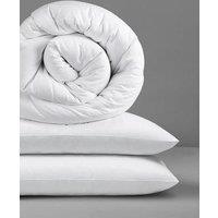 Slumberdown Chilly Nights 15 Tog Winter Duvet With 2 Super Support Pillows in White | Size: Double