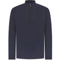 Henbury Men's Quarter Zip Long Sleeve Top in Navy | Size: XL