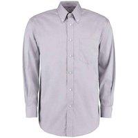 Kustom Kit Men's Oxford Classic Long-Sleeved Shirt in Silver | Size: 21 inches