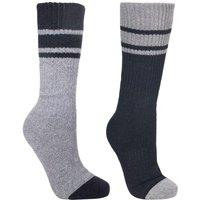 Trespass Men's Hitched Two Tone Anti Blister Hiking Boot Socks (2 Pairs) in Black | Size: 4-7