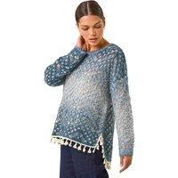 Roman Women's Ombre Chevron Knit Jumper in Blue | Size: 14