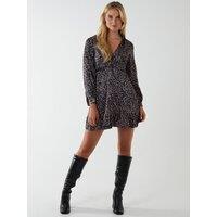 Blue Vanilla Women's Wrap Bust Mini Shirt Dress in Black | Size: 8