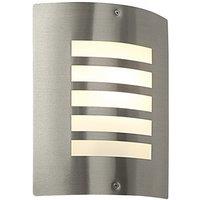 Netlighting Bianco Outdoor Wall IP44 60W Brushed Stainless Steel & Opal 1 Light Dimmable IP44 E27 in Grey