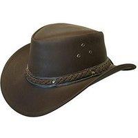 Infinity Leather Cowboy Outback Real Leather Aussie Bush Hat in Brown | Size: Large