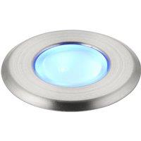 Netlighting Cove Outdoor Coastal Recessed Ground Light Blue IP67 0.8W Marine Grade Brushed Stainless Steel & Frosted in Grey