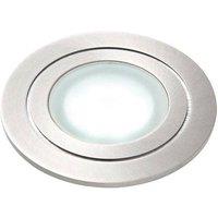 Netlighting Hayz Integrated LED 1 Light Outdoor Coastal Recessed Light Marine Grade Brushed Stainless Steel Frosted IP67 in Grey