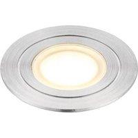 Netlighting Hayz Integrated LED Outdoor Coastal Recessed Light Marine Grade Brushed Stainless Steel Frosted IP67 in Grey