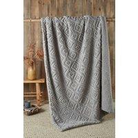Fusion 'Romo' Fleece & Sherpa Throw in Grey | Size: 43 cm x 43 cm