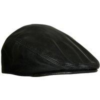 Infinity Leather Leather Peaky Blinders Newsboy Flat Hat in Black | Size: 2XL