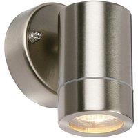 Netlighting Palin Outdoor Wall IP44 7W Brushed Stainless Steel & Clear Glass 1 Light Dimmable IP44 GU10 in Grey