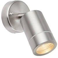 Netlighting Palin Outdoor Spotlight Brushed Stainless Steel Glass IP44 GU10 in Grey