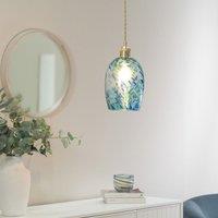 ValueLights India Confetti Glass with Gold Fitting Easy Fit Lamp Shade in Green