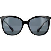 Ralph by Ralph Lauren Women's Butterfly Shiny Black Dark Grey Polarized RA5248 Sunglasses