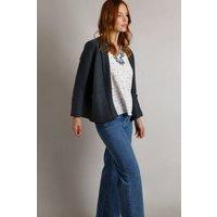 Weird Fish Women's Santosh Macaroni Kimono Cardigan in Dark Navy | Size: 20