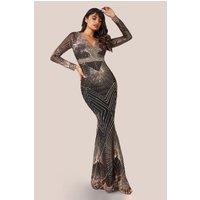 Goddiva Women's Starburst Sequin Maxi Dress | Size: 10