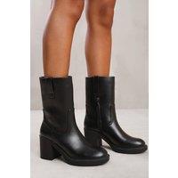 Where's That From Women's 'Beau' Mid Calf Boot With Side Zip in Black | Size: 3