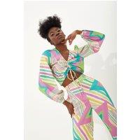 House of Holland Women's Star Print Top with a Gathered Front | Size: 6