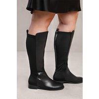 Where's That From Women's 'Parker' Stretch Wide Calf Knee High Boots With Side Zip in Black | Size: 4E