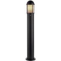 Netlighting Louvre Photocell Outdoor Tall Bollard Light Matt Black Paint IP44