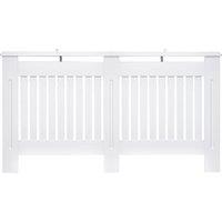HOMCOM Radiator Cover Painted Slatted MDF Cabinet Lined Grill S/M/L in White
