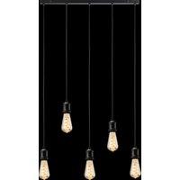 Netlighting Knightsbridge CALLA 230V E27 Vintage 5 Light Bar Pendant Matt Black CALVI5BMB