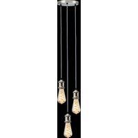 Netlighting Knightsbridge CALLA 230V E27 Vintage 3 Light Pendant Brushed Chrome CALVI3PBC in Grey