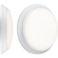 Netlighting Knightsbridge 230V IP54 14W IP54 LED Bulkhead with Emergency 4000K BL12ALEDEM in White
