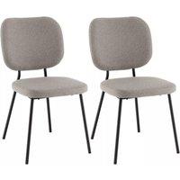 Costway Set of 2 Dining Chairs Padded Kitchen Linen Chair Armless Side Chair w/ Curved Back Grey