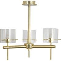 Netlighting Gene 3 Light Multi Arm Pendant Ceiling Light Satin Brass IP44 in Yellow