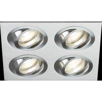 Netlighting Knightsbridge Ambar Quad Tilt Square Downlight Brushed Chrome AMA4TSBC in Grey