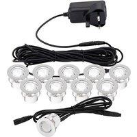 Netlighting Kios 2 Outdoor Recessed Ground Light IP44 0.45W Polished Stainless Steel in Grey