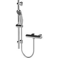 Balterley Round Bar Valve & Slide Rail Shower Kit Chrome in Silver