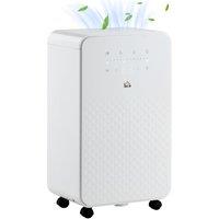 HOMCOM 10L per Day 2L Dehumidifier & Air Filter 24H Timer for Home in White
