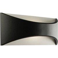 Netlighting Vulcan Integrated LED 1 Light Outdoor Up Down Wall Light Textured Matt Black Opal IP65