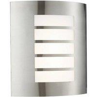 Netlighting Bianco Integrated LED 1 Light Outdoor Wall Light Brushed Stainless Steel Opal Polypropylene IP44 in Grey