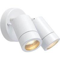 Netlighting Palin 2 Light Outdoor Spotlight Gloss White Glass IP44 GU10