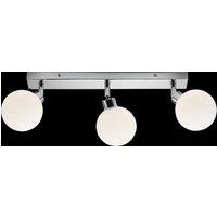 Netlighting G9 Triple Bar Spotlight with Round Frosted Glass Chrome 230V IP44 25W in Grey