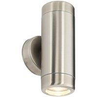 Netlighting Atlantis Outdoor Coastal Wall Up Down Light IP65 7W Marine Grade Brushed Stainless Steel Dimmable IP65 GU10 in Grey