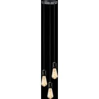 Netlighting Knightsbridge CALLA 230V E27 Vintage 3 Light Pendant Matt Black CALVI3PMB