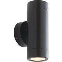 Netlighting Odyssey Outdoor Wall IP65 7W Satin Black Paint & Clear Glass 2 Light Dimmable IP65 GU10