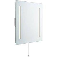 Netlighting Glimpse Integrated LED 2 Light Bathroom Shaver Wall Light Mirrored Glass Matt Silver IP44 in Grey