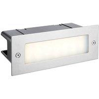 Netlighting Seina Integrated LED Outdoor Recessed Light Marine Grade Brushed Stainless Steel Frosted IP44 in Grey