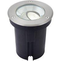 Netlighting Hoxton Outdoor Recessed Ground Light Cool White IP67 10.5W Matt Black Paint & Brushed Stainless Steel
