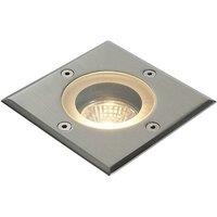 Netlighting Pillar 1 Light Outdoor Recessed Light Marine Grade Brushed Stainless Steel Glass IP65 GU10 in Grey