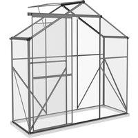 OUTSUNNY 6 x 2.5ft Polycarbonate Greenhouse Aluminium Green House in Dark Grey
