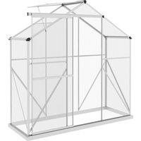OUTSUNNY 6 x 2.5ft Polycarbonate Greenhouse Aluminium Green House in Silver
