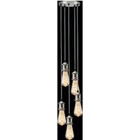Netlighting Knightsbridge CALLA 230V E27 Vintage 5 Light Pendant Brushed Chrome CALVI5PBC in Grey