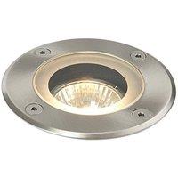 Netlighting Pillar 1 Light Outdoor Recessed Light Marine Grade Brushed Stainless Steel Glass IP65 GU10 in Grey